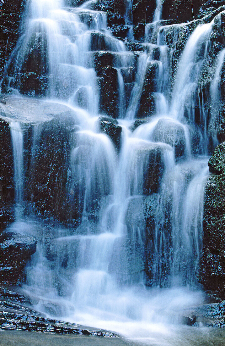 Waterfall. Rivulets of water over rocks. Yorkshire. UK