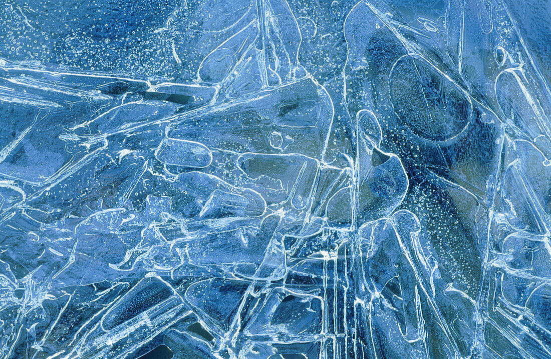 Patterns in ice. Cairngorms National Park. Scotland. UK
