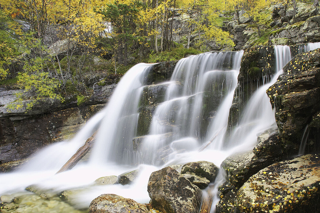 Waterfall in autumn. Rondane National Park. Norway. September 2005.