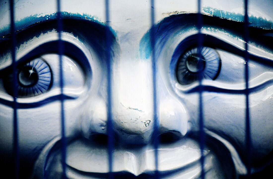 Carnival ride through fence. New Mexico. USA