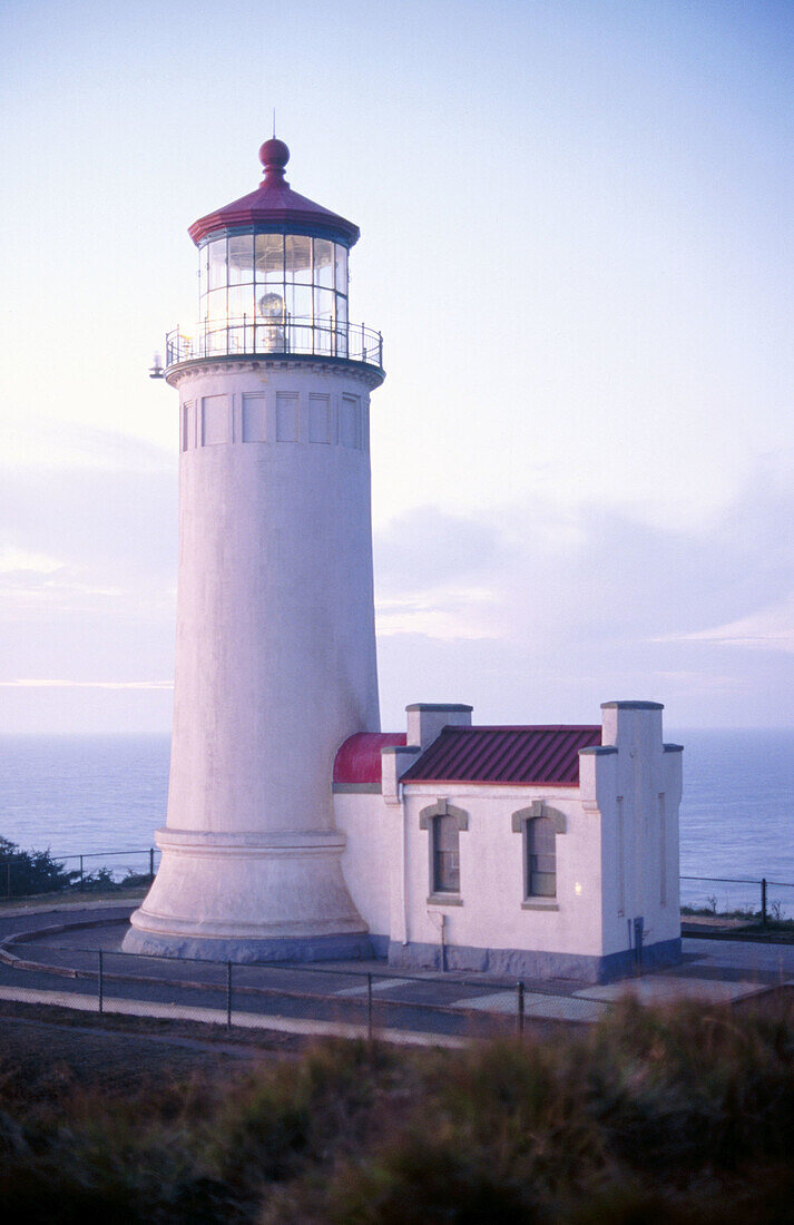 North Head Lighthouse at Fort Canby State Park. Washington State Coast. USA