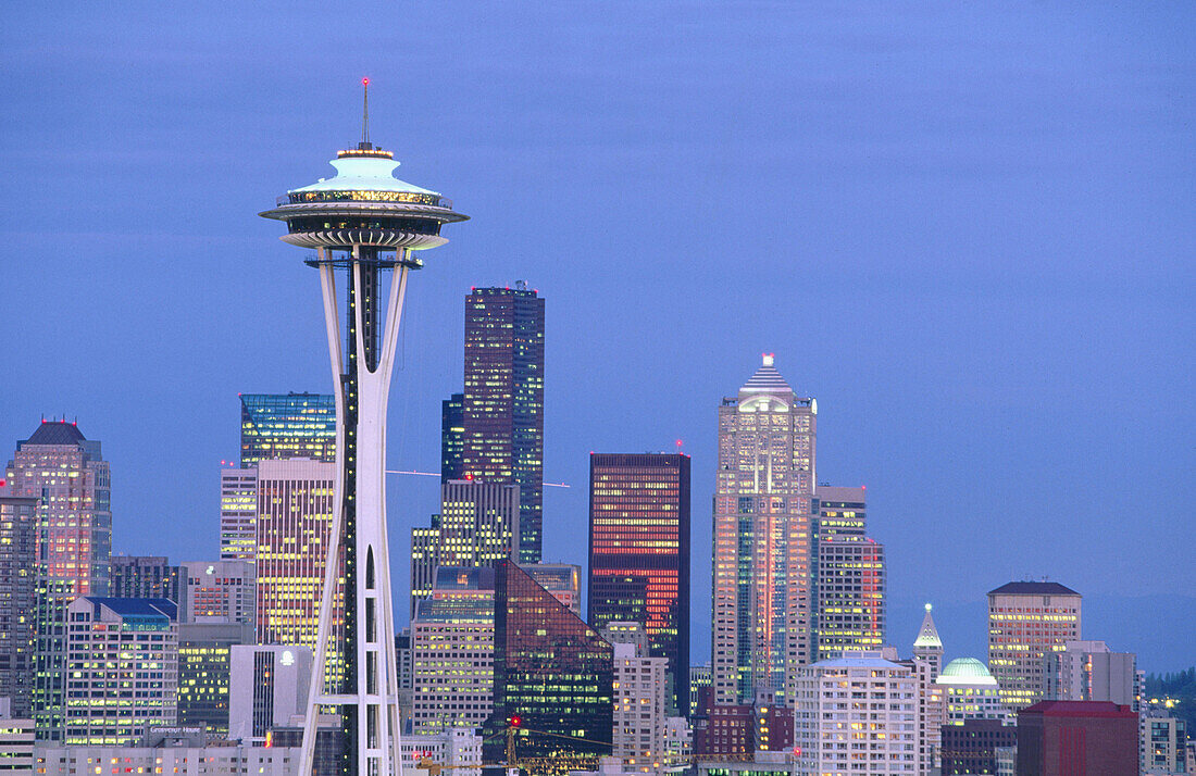 Seattle downtown from Queen Anne Hill. Washington, USA