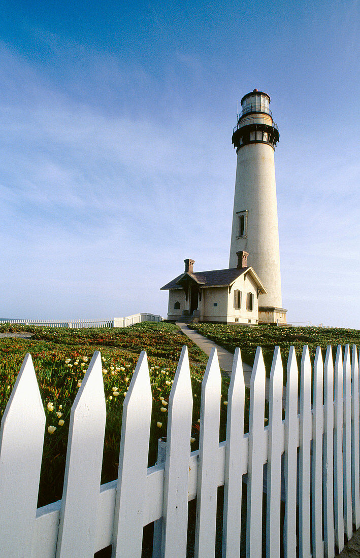 Pigeon Point Lighthouse in California Coast. USA