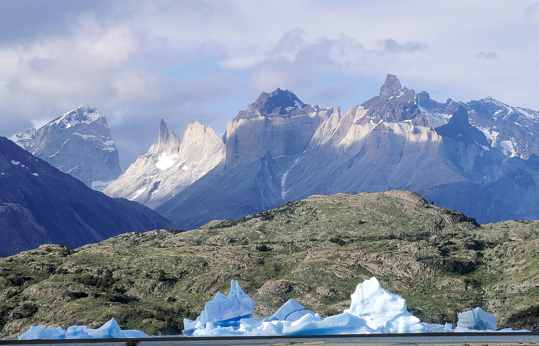 Andes mountains and icebergs. Patagonia. Chile