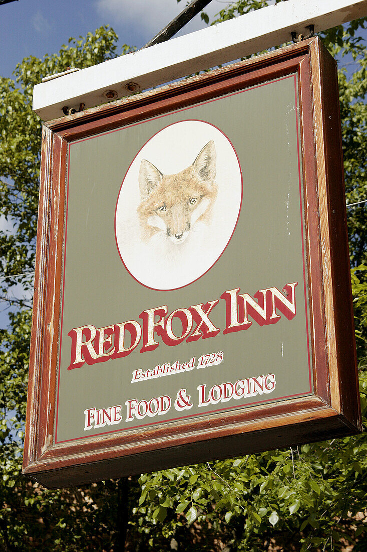 Virginia, Middleburg, Washington Street, sign, Red Fox Inn