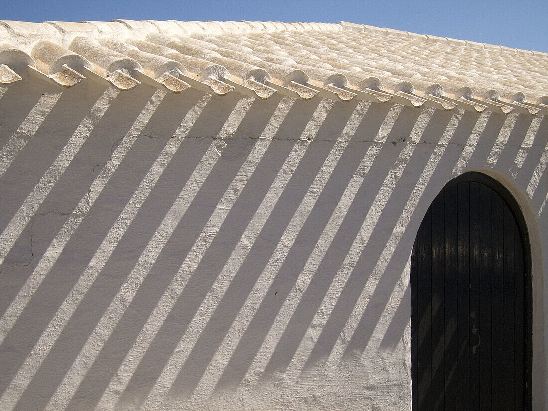 Mediterranean traditional architecture of the fishing town of Binibeca. Binibequer. Minorca. Balearic Islands. Spain.