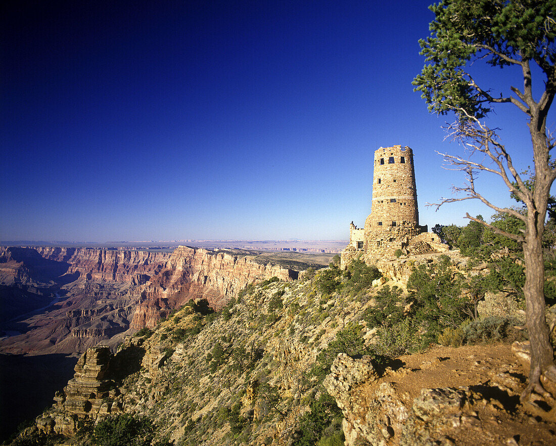Watchtower, Desert scenic view, Grand canyon, Arizona, USA.