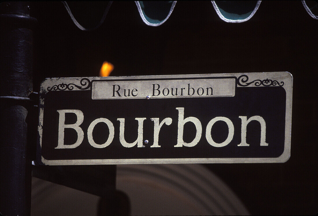 Bourbon street sign, New orleans, Louisianna, USA.