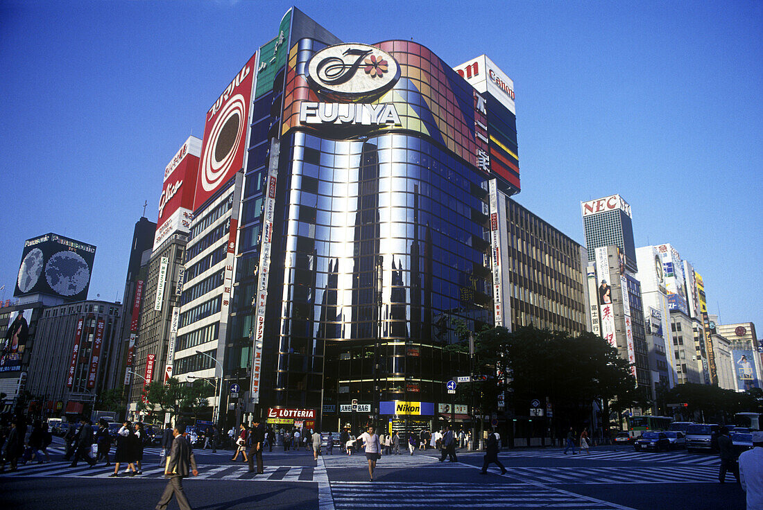 Street scene, Harumi dori Avenue, Ginza tokyo, Japan.