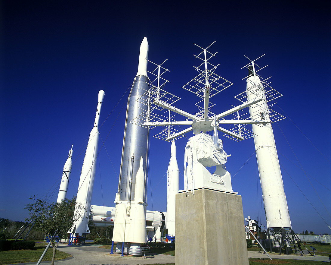 Rocket garden, Spaceport usa, Kennedy space center, Florida, USA.