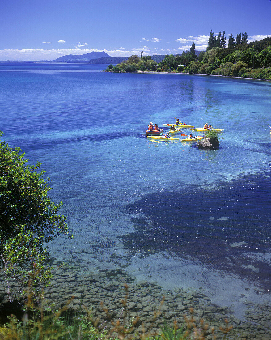 Canoeing, Scenic lake taupo, New zealand.
