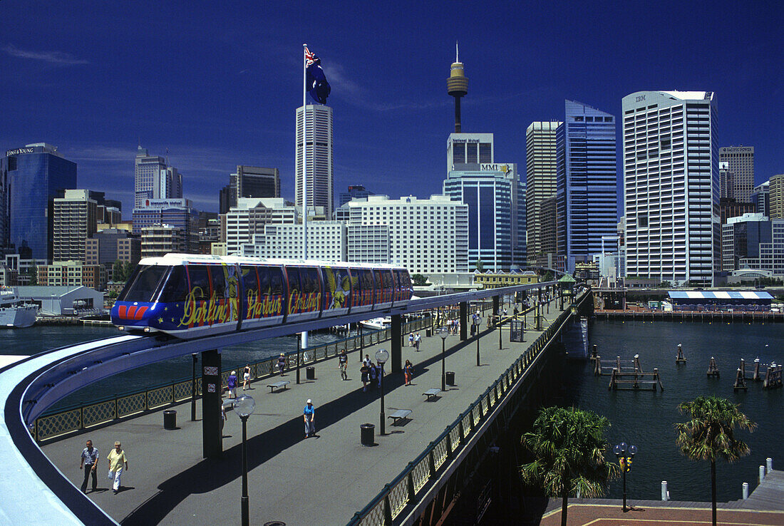 Metro mono-rail, Darling harbour, Sydney, New south wales, Australia.