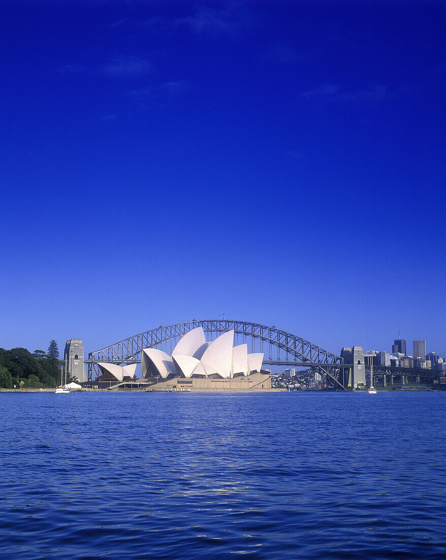 Opera house & harbor bridge, Sydney skyline, New south wales, Australia.