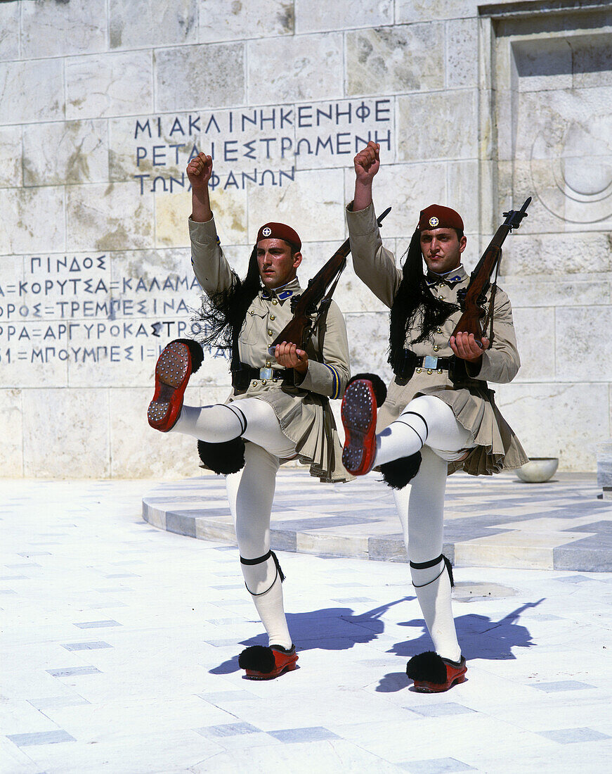 Changing of the honour guard, Tomb of unkown soldier, Athens, Greece.