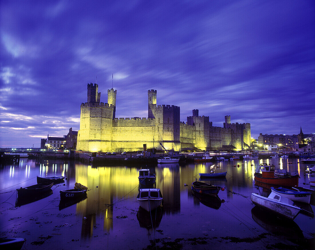 Caernarfon castle, Gwynedd, Wales, UK