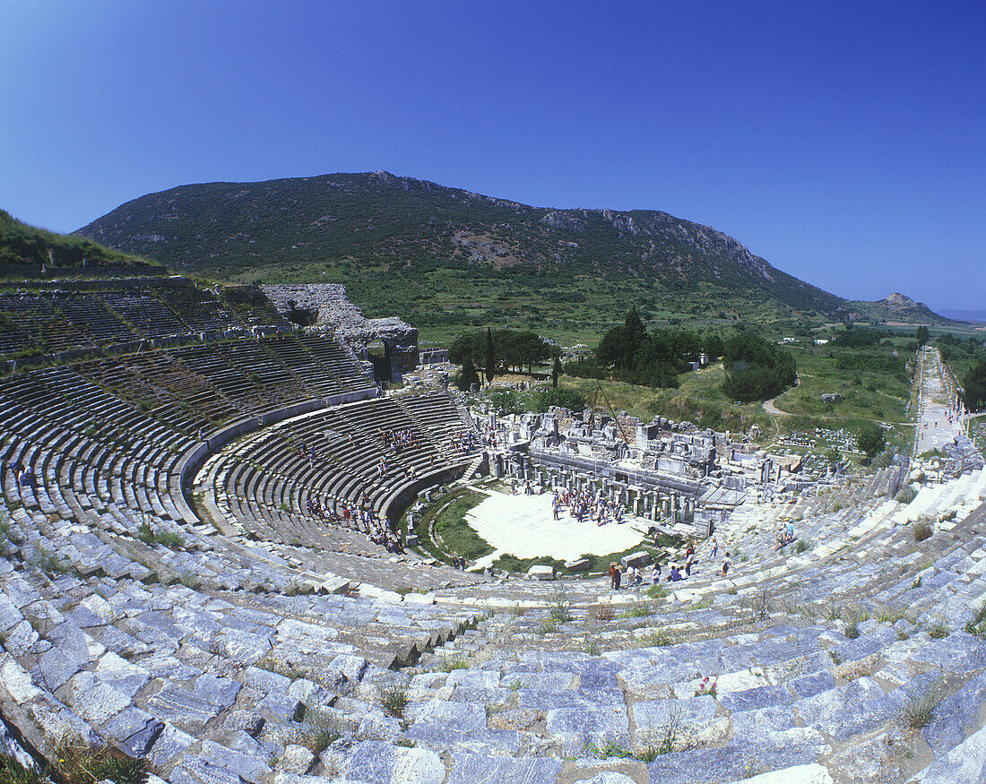 Roman amphitheater, Theater, Ephesus ruins, Turkey.