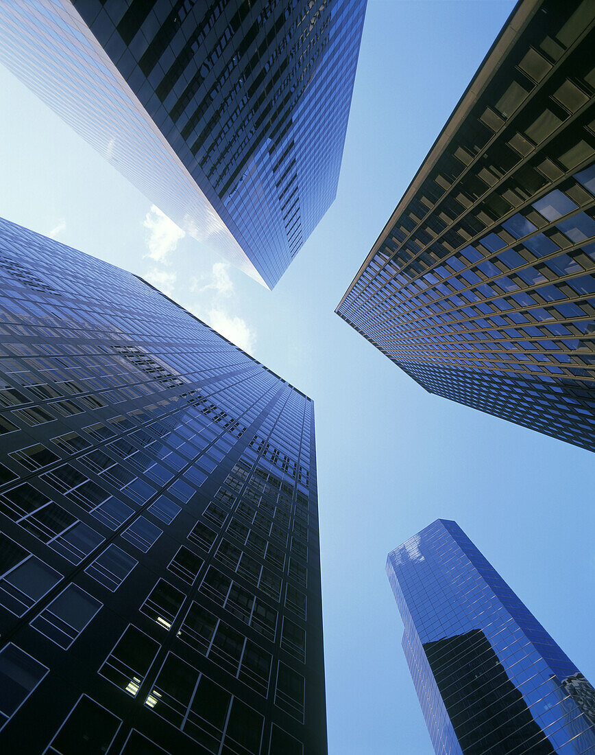 Tall office buildings, Financial district, downtown, Manhattan, New York, USA.