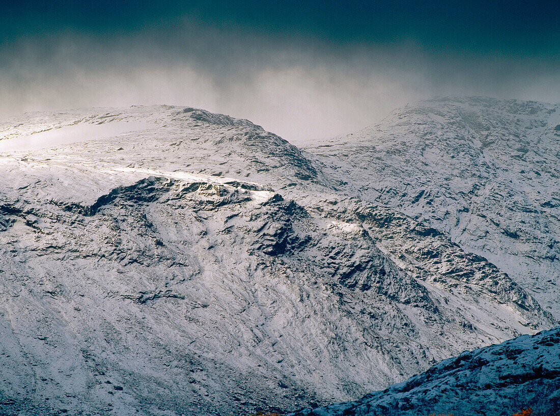 Heavy clouds over the mountains of Norway