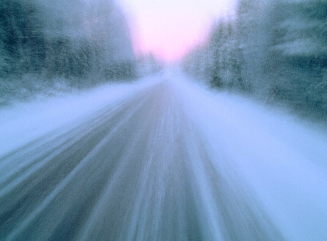 Road in Vallen. Vasterbotten. Sweden