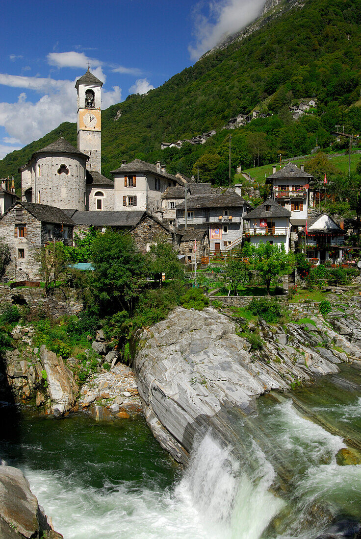 church and houses of Lavertezzo, Ticino, Switzerland