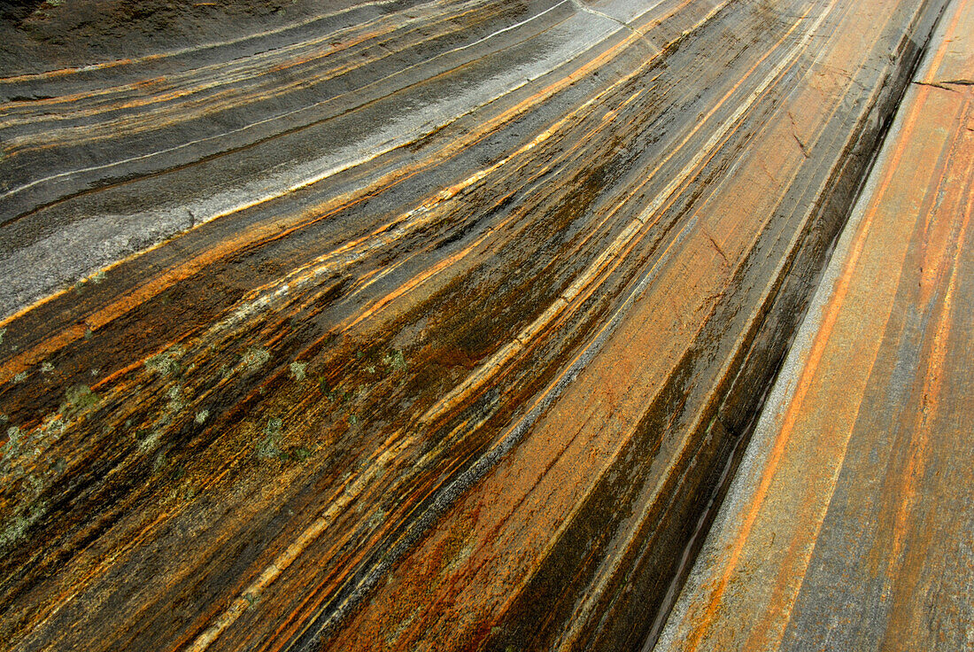 Pattern of Gneiss rock, valley of Verzasca, Verzasca, Ticino, Switzerland