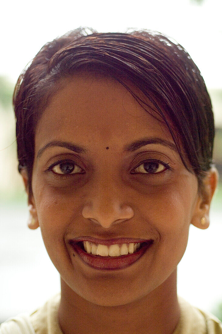 Hotel receptionist, Close up, Shanti Ananda Resort and Spa, Mauritius