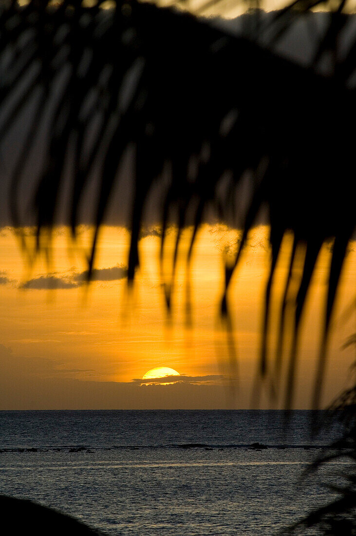 Sonnenuntergang über Tamarin Bucht, Hotel Taj Exotica Resort & Spa, Mauritius