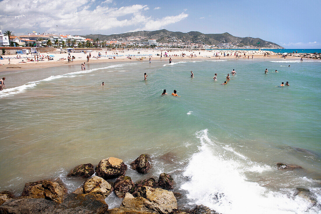 Beach resort of Sitges, Catalonia, Spain