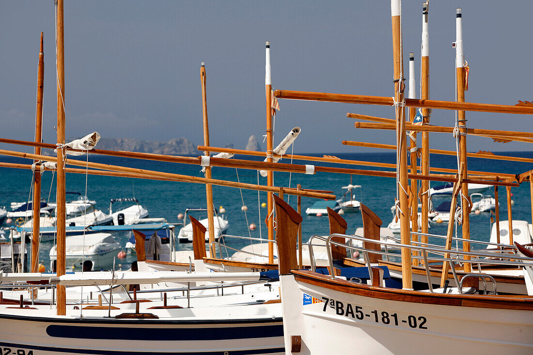 Catalonian Fishing boats, Sa Riera, Costa Brava, Catalonia, Spain