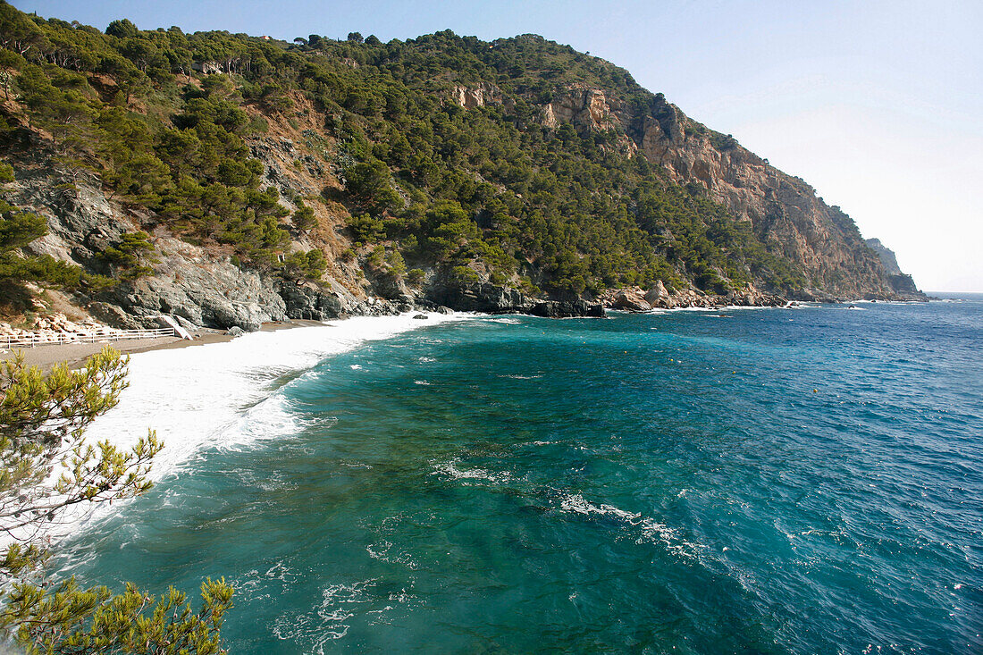 Strandansicht, Aiguablava, Costa Brava, Katalonien, Spanien