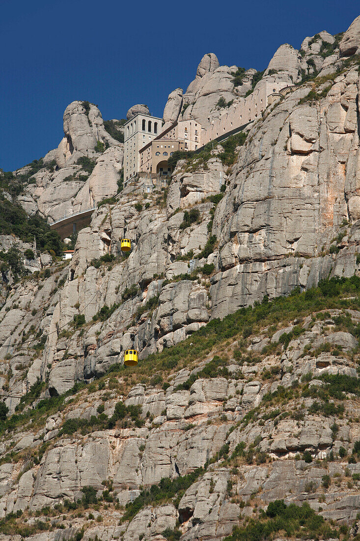 Cablecar and Montserrat Monastery, Catalonia, Spain