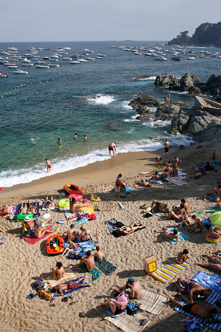 Strandleben, Calella de Palafrugell, Costa Brava, Katalonien, Spanien