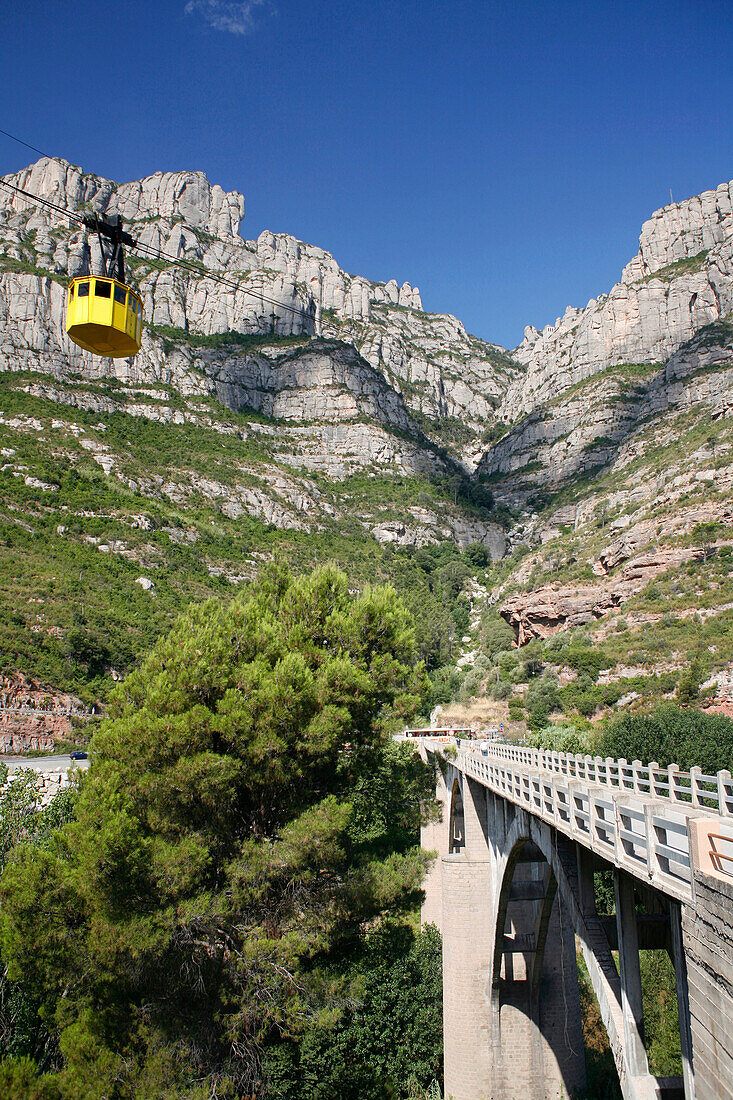 Cablecar to Montserrat Monastery, Catalonia, Spain