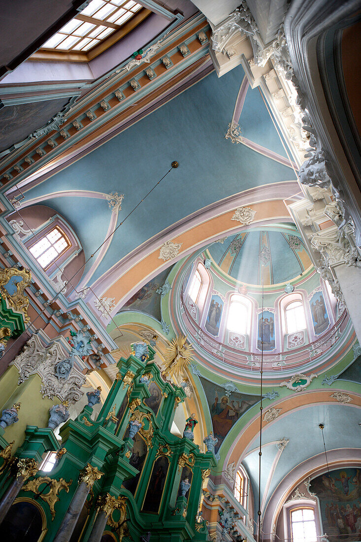 Interior view of the Russian orthodox Church of the Holy Spirit, Vilnius, Lithuania