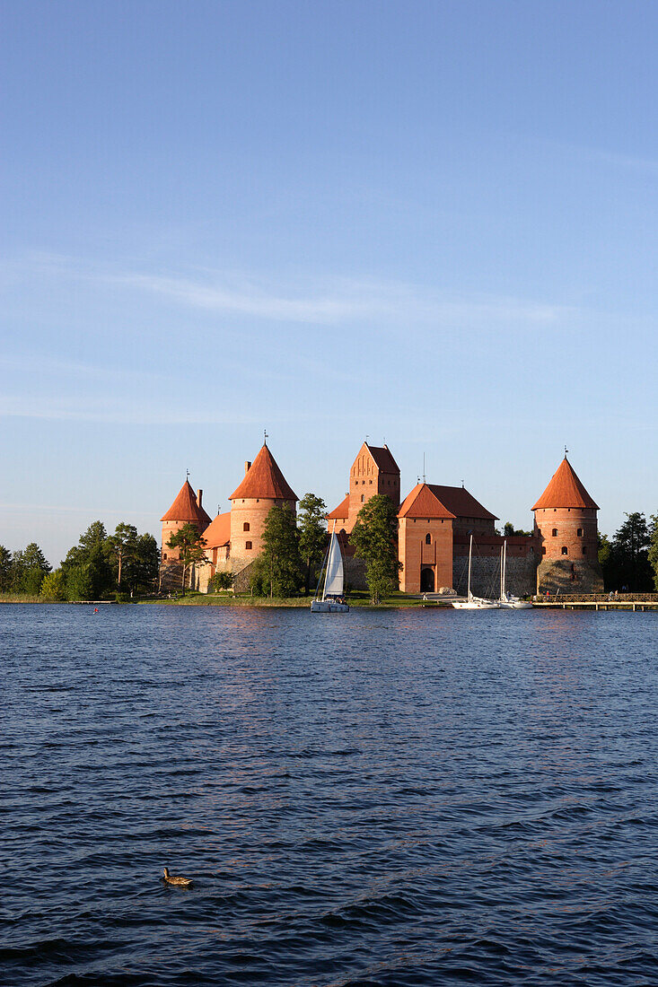 Trakai, an island castle on lake Galve, Lithuania