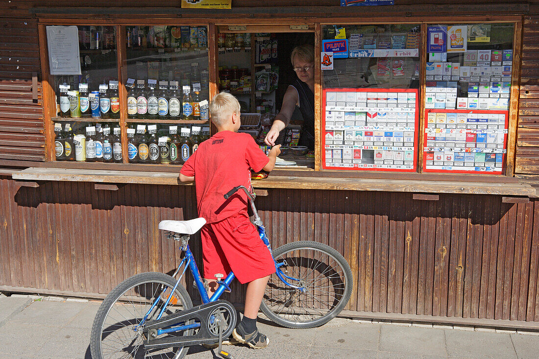 Kiosk in Varena, Dzukijo Nationalpark, Litauen
