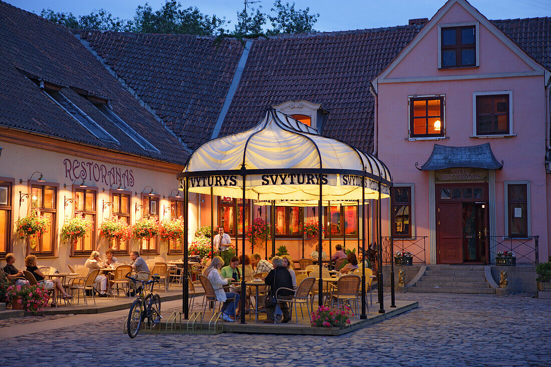 Restaurant on Theatre square in Klaipeda (Memel), Lithuania
