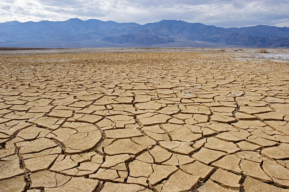 Mud cracks from dry lake bed in Death Valley National Park, California, USA