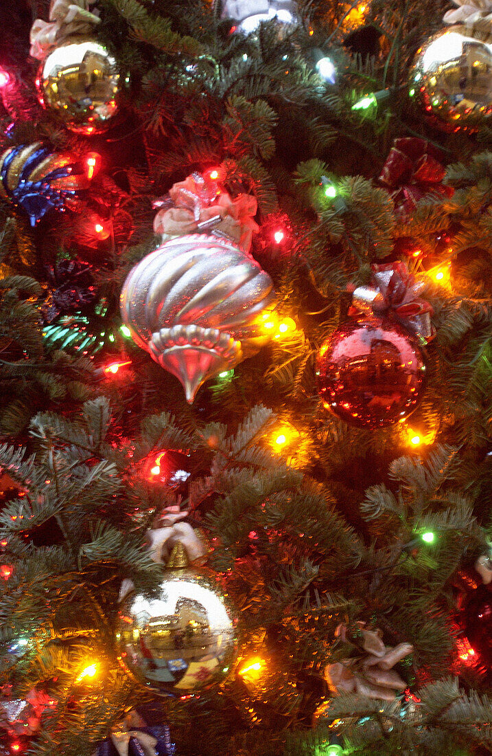 Decorations on Christmas tree