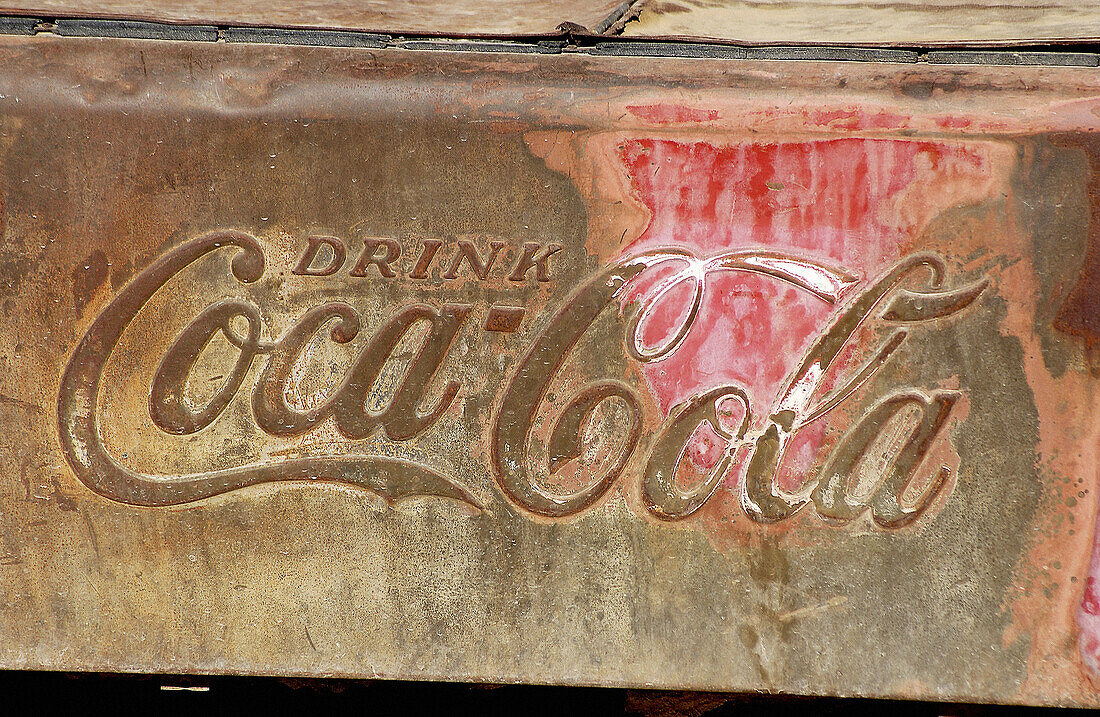 Coca-Cola Logo on old Coke Machine