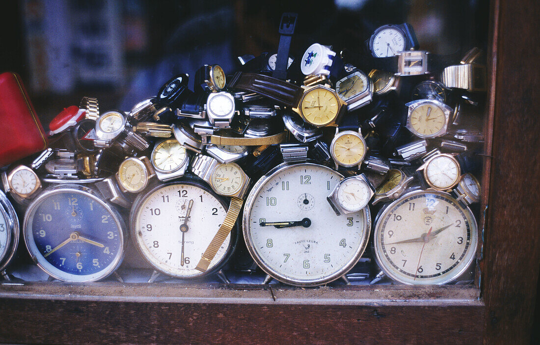 Clock shop in Mysore. India