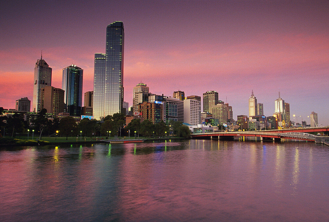 Central Business District and Yarra River. Melbourne. Australia