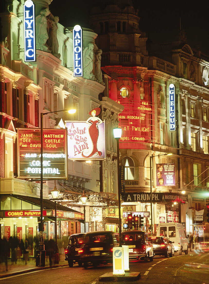 Theatreland , Shaftesbury Avenue. London. England