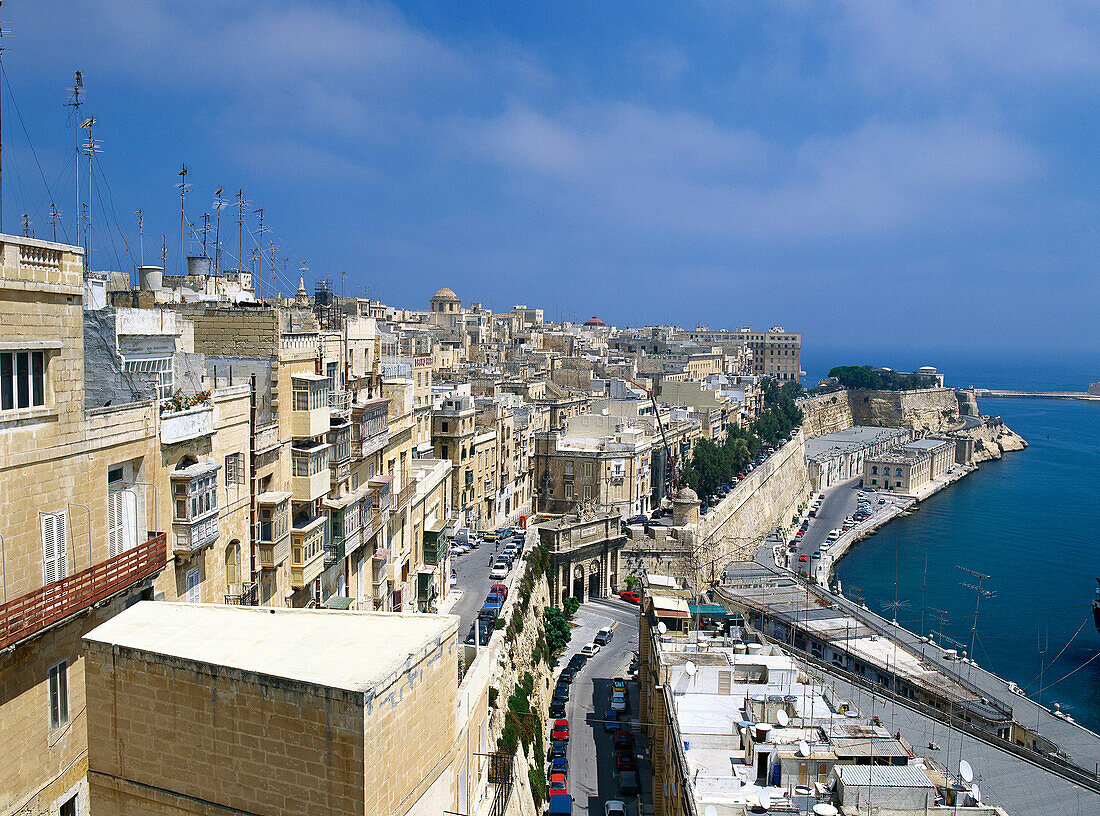 View from upper Barracca Gardens. Valletta. Malta