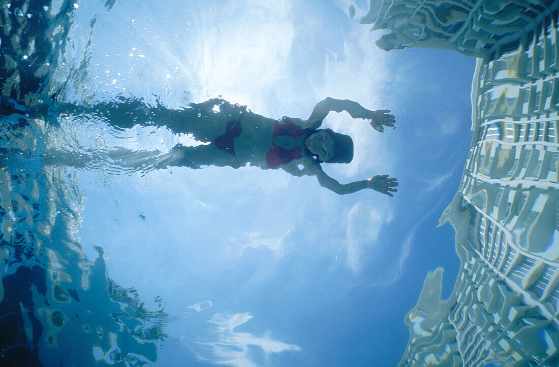 Woman swimming. Miami Beach. Florida. USA