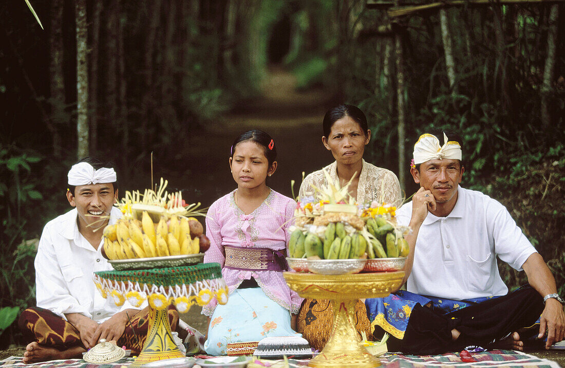 Ceremony during the Galungan religious festival. Bali, Indonesia