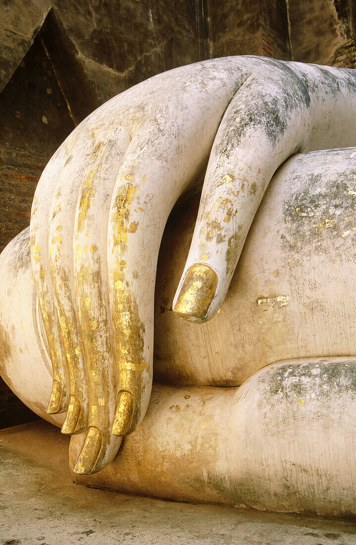 Detail of a Buddha s statue in the temple Wat Si Chum. Sukhotai. Thailand