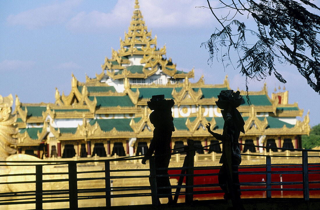 Karaweik Restaurant on Royal Lake. Yangoon (Rangoon). Myanmar (Burma).