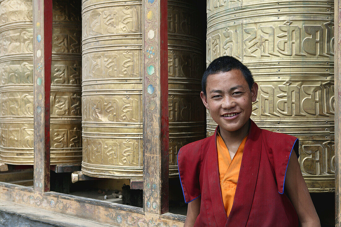 Young Buddhist monk at Sakya Monastery. Tibet