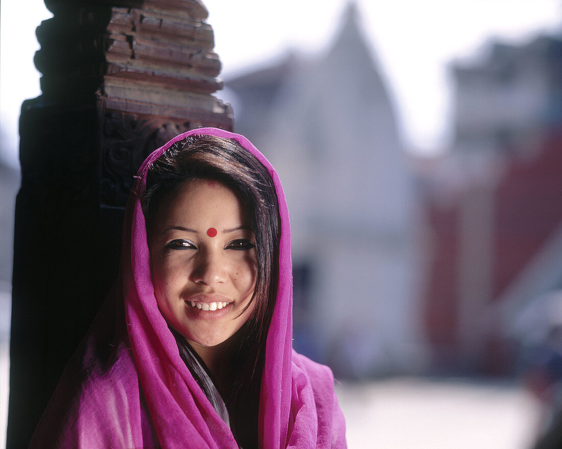 Nepalese woman. Durbar square. Kathmandu. Nepal.